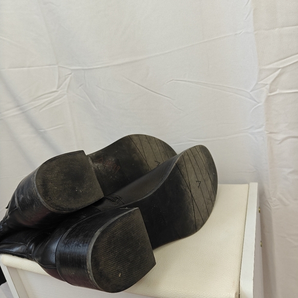 Aquatalia Jessa Black Leather Riding Boot Black Leather Stretch  Boot Size 8 - Picture 10 of 13